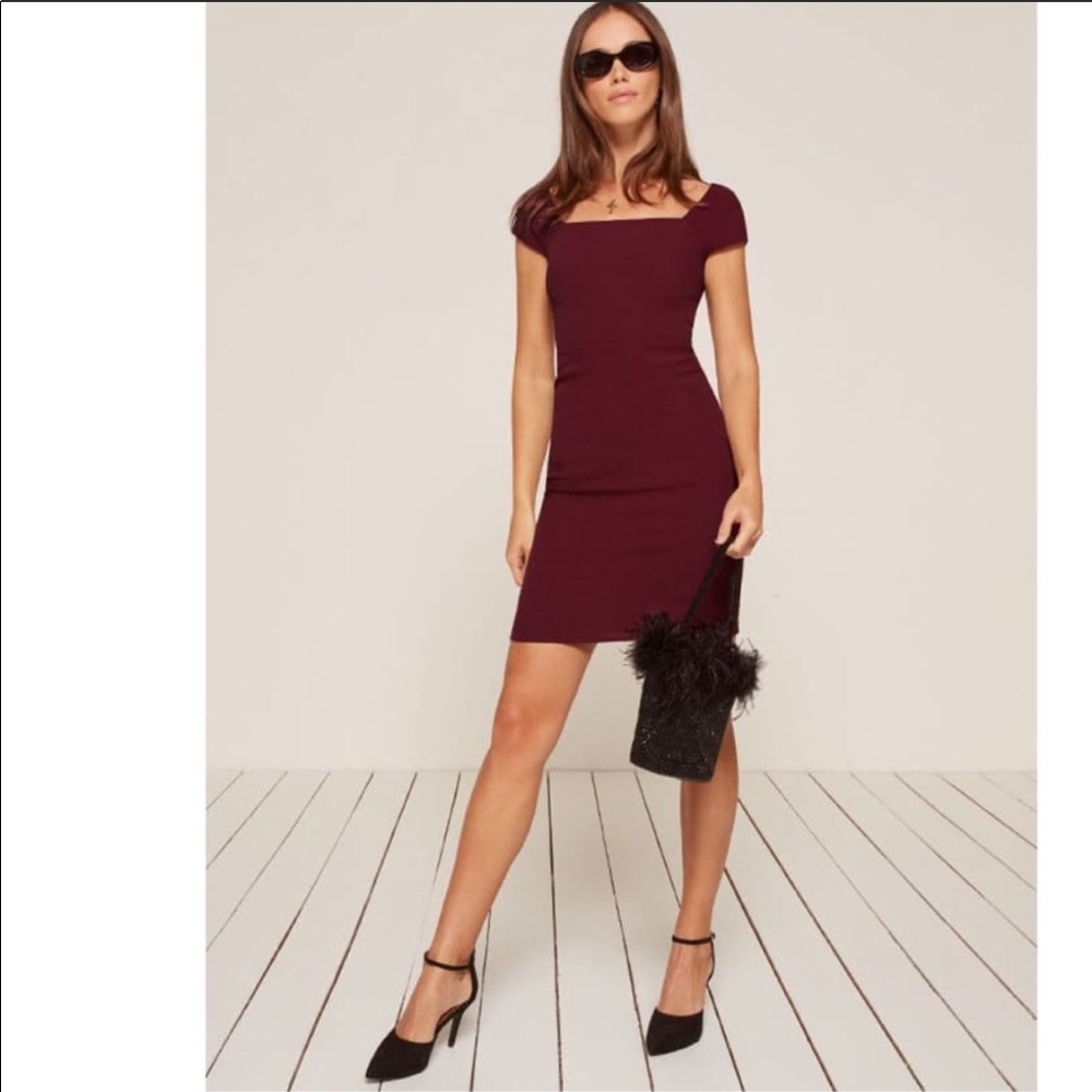Reformation Orlando Dress sz 0 GARNET